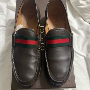 GUCCI - FREDERIK LEATHER MEN’S LOAFERS SIZE 8